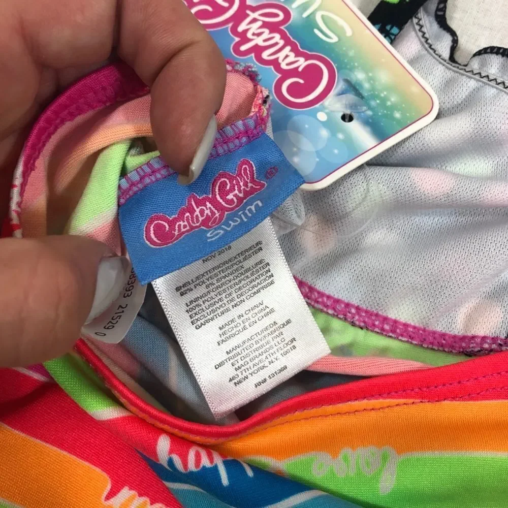 Brand New Candy Girl XS 4-5‎ Bikini Top Day Glow